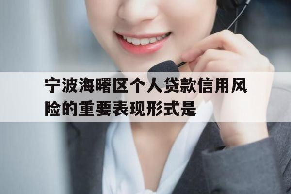 宁波海曙区个人贷款信用风险的重要表现形式是